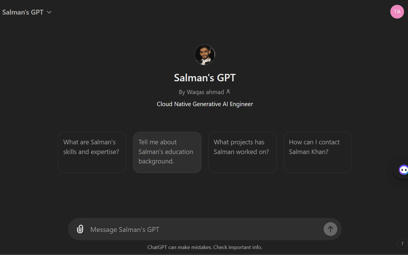 Salman's Custom GPT