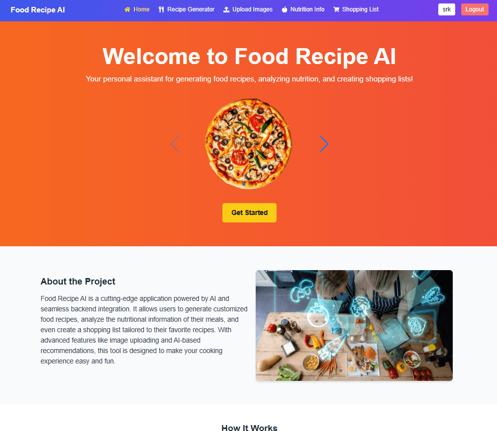 Food Recipe Generator (FYP)